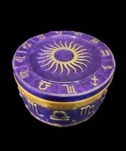Sun Astrology Trinket Box Purple and Gold